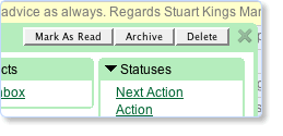 Cropped screenshot showing the GTD Box feature of GTDInbox